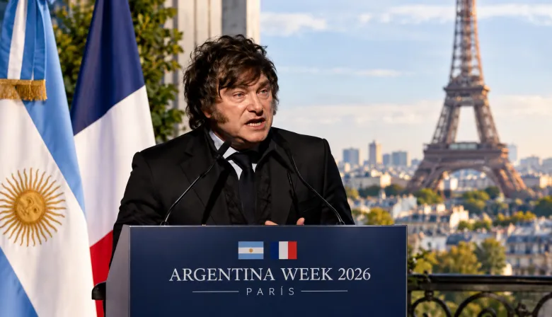 Milei inicia su visita a París y expondrá virtualmente en el Coloquio de IDEA