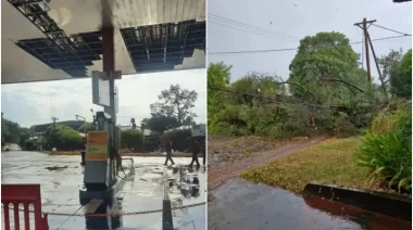 Esto ocurrió ayer: Un fuerte temporal dejo un saldo de 15 familias afectadas y cortes de servicio en Jardín América