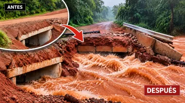 San Vicente: creciente afectó la infraestructura vial en el arroyo Chafariz Grande