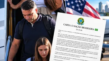 Desde Estados Unidos, Flávio Bolsonaro desconoció el triunfo de Lula, agradeció a Milei y a Trump
