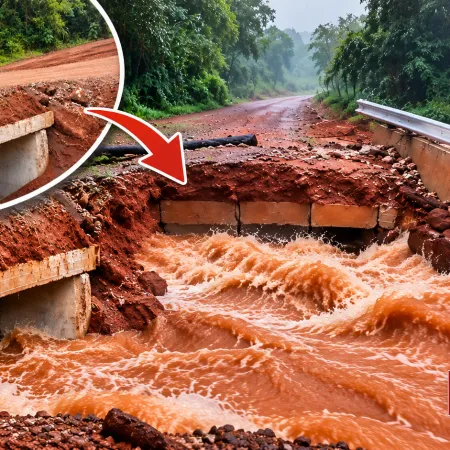 San Vicente: creciente afectó la infraestructura vial en el arroyo Chafariz Grande