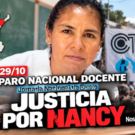 Paro nacional docente tras el hallazgo sin vida de Nancy Godoy
